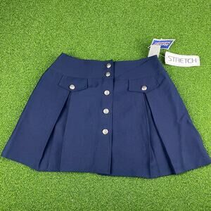Vintage Star CCC Navy High Waisted Stretch Pleated Mini Skirt Sz 28